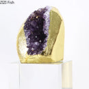 GobekUsa Amethyst Crystal Base Desk Ornament for Room Aesthetics