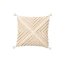 GobekUsa Boho Tufted Beige White Tassel Pillow Cover Home Decor Square Beaded Case