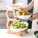 GobekUsa 2/3 Layer Table Plates Dinnerware Fruit Bowl Salad Cake Stand Plate Bowl