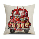 GobekUsa Cartoon Cat Linen Pillowcase 45x45cm Couple Love Cushion Covers for Living Room