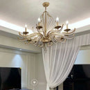 GobekUsa French Candle Design Crystal Chandelier LED Pendant Lighting for Home Décor