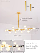 GobekUsa Glass Ball LED Chandelier Modern Pendant Light for Home Decor
