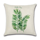GobekUsa Green Leaves Decorative Pillow Case - Simple Style Cotton Linen Sofa Cushion Cover