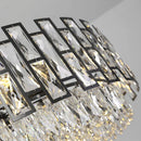 GobekUsa Crystal LED Chandeliers Black Round Pendant Light for Living Room Dining Indoor Kitchen Bedroom