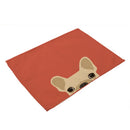 GobekUsa Dog Cat Pattern Cotton Linen Dining Table Mats 32*42cm