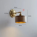 GobekUsa Green Glass LED Wall Lamp with Copper Base for Bedroom Living Room