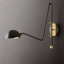 GobekUsa Black/Gold Lustre Copper Swing Arm Wall Lamp for Modern Living Spaces
