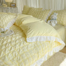 GobekUsa Bubble Gauze Lace Duvet Cover Set - Cooling & Durable Bedding Kit for Summer