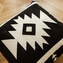 GobekUsa Geometric Embroidered Cushion Cover - Modern Black & White Pillowcase for Home Sofa