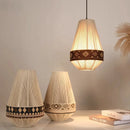 GobekUsa Bohemian Fringe Pendant Lamp: Retro Tassels Hanging Light in Hand-Woven Hemp Rope Fabric
