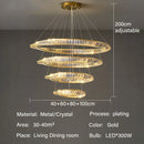 GobekUsa Gold LED Crystal Pendant Chandelier for Luxury Living Dining Room LightingDécor