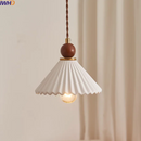GobekUsa Ceramic Wood LED Pendant Lamp for Home Decor, Hanging Light Fixture