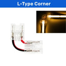 GobekUsa 2-Pin COB LED Strip Connectors for 2835 5050 SMD Tape Light, 90° Angle Fixed Clip