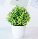 GobekUsa Artificial Mini Plant Bonsai Greening Potted Desktop Simulation Green Plant