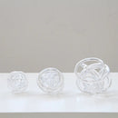 GobekUsa Glass Coil Wound Ball Ornament: Hand-made, Geometric, Transparent, Home Decoration