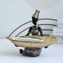 GobekUsa Black Woman Resin Statue: Exotic Desktop Decor & Storage Container
