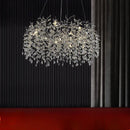 GobekUsa Golden Crystal Tree Chandelier, Luxury Matte Aluminum Art Ceiling Light for Living Room