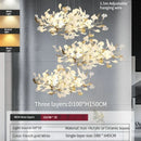 GobekUsa Ginkgo Leaves Chandelier: Nordic Luxury Pendant Lamp for Hotel, Stairs, Living Room
