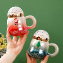 GobekUsa Christmas Santa Ceramic Mug with Lid - Festive Holiday Gift for Home & Office