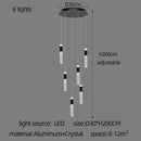 GobekUsa Cylindrical Crystal Chandelier: Modern Villa Living Room Lamp for Stylish Interiors.