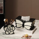 GobekUsa Butterfly Ceramic Tissue Box - Decorative Bedside Table Paper Towel Case