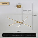 GobekUsa Gold LED Ceiling Chandelier for Living Room Bedroom Kitchen - Dimmable Pendant Light