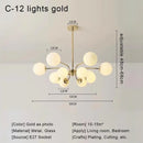 GobekUsa Glass Ball LED Ceiling Chandelier for Modern Living Room and Bedroom