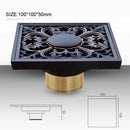 GobekUsa Black Anti-odor Floor Drain 10x10cm Square Bathroom Shower Hardware