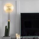 GobekUsa LED Glass Wall Lamp Stripe Design Round Light Fixture Gold Lumina