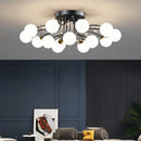 GobekUsa Glass Bubble Ball LED Ceiling Light in Black Gold Crystal for Bedroom & Living Room