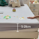 GobekUsa Cartoon Embroidered Fitted Sheet for Single Bed - All-Season Comfort