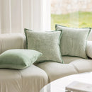 GobekUsa Green Plant Jacquard Pillow Covers for Light Luxury Living Room Decor