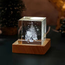 GobekUsa 3D Moon Solar Galaxy Crystal Glass Cube Night Light Desktop Decor