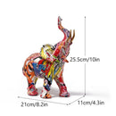 GobekUsa Graffiti Elephant Resin Sculpture for Modern Home Decor