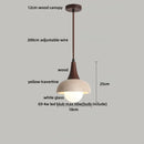 GobekUsa LED Pendant Lamp White Glass Ball Yellow Travertine Hanging Light