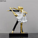 GobekUsa Golden Tango Dancer Couple Sculpture Home Decor Figurines