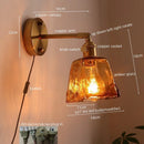 GobekUsa Glass Copper LED Wall Lights for Home Restaurant Living Room Bedroom
