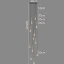 GobekUsa Crystal LED Stair Chandelier: Luxury Long Stair Lighting Fixture with Creative Island Design