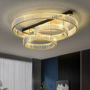 GobekUsa Gold Crystal Copper Ceiling Lamps LED Modern Home Room Decor Lighting