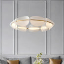 GobekUsa Gold Ring White Acrylic Pendant Light for Parlor Dining Room