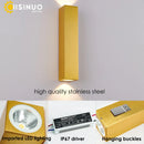 GobekUsa Gold LED Wall Lamp 96V 220V IP67 Waterproof Outdoor Sconce Light