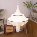 GobekUsa French Minimalist Silk Pendant Lamp for Living Room Kitchen Farmhouse