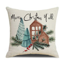 GobekUsa Cartoon Birds Christmas Pillowcase 45X45cm - Linen Sofa Cushion Cover