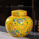 GobekUsa Enamel Tea Pot Ceramic Storage Jar - Airtight Coffee Container
