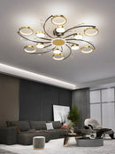 GobekUsa Gold Aluminum LED Chandelier with K9 Crystal, Luxury Pendant Lights for Home Décor