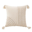 GobekUsa Boho Beige White Tufted Tassel Pillow Cover Set