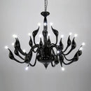 GobekUsa Iron Swan Pendant Chandelier for Restaurant Living Room Bedroom with LED G4 Candle