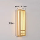 GobekUsa LED Wood Wall Lamp Acrylic Rectangular Bedside Light for Living Room