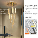 GobekUsa Large Crystal Luxury Chandelier for Living Room Dining Hall Stair Suspension