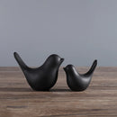 GobekUsa Bird Figurine Set Nordic Ceramic Black White Table Sculptural Ornament